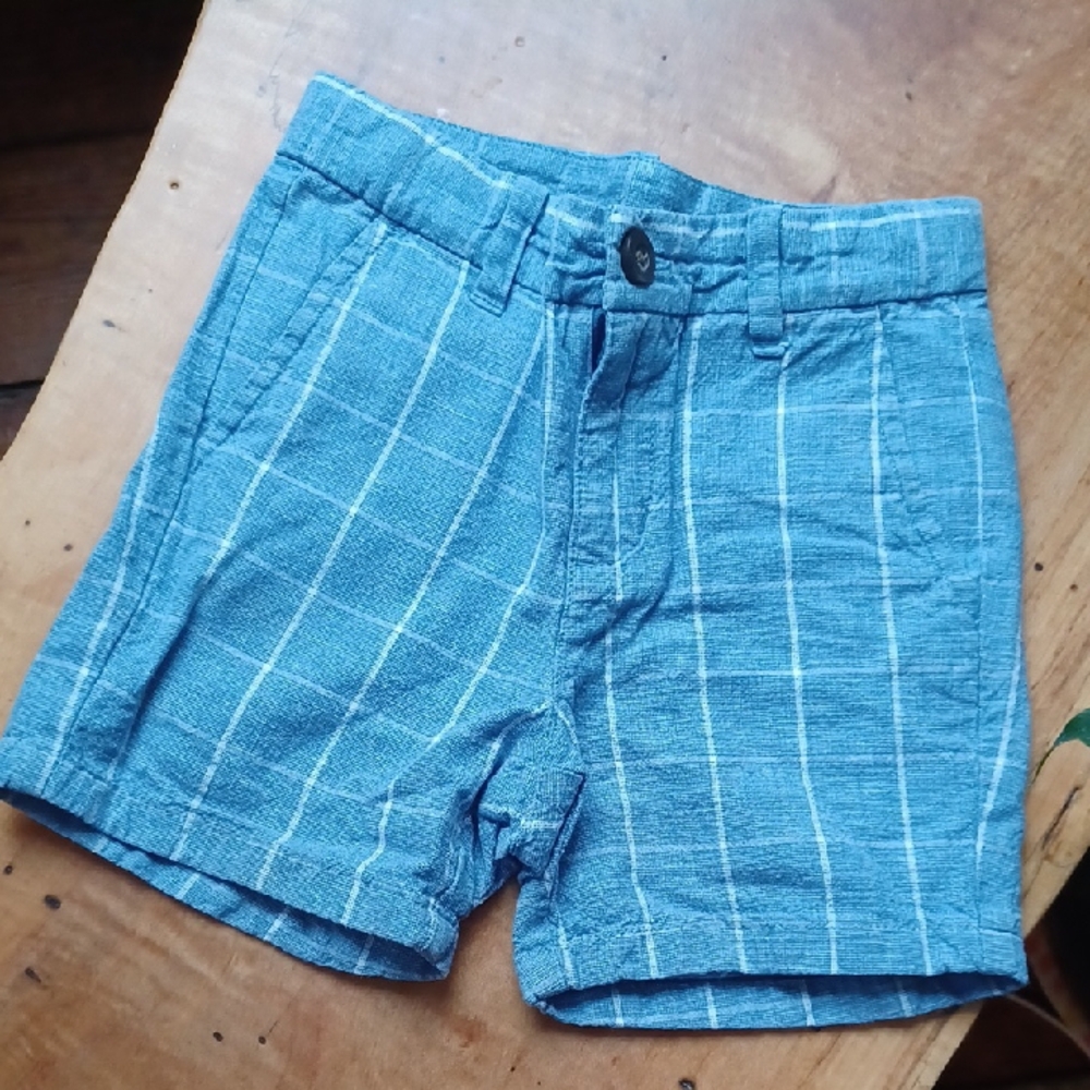 Janie and Jack Blue Checkered Kids Shorts
